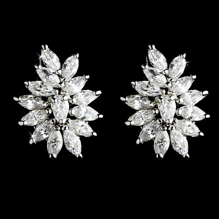 Stunning Marquise Cubic Zirconia Wedding Earrings