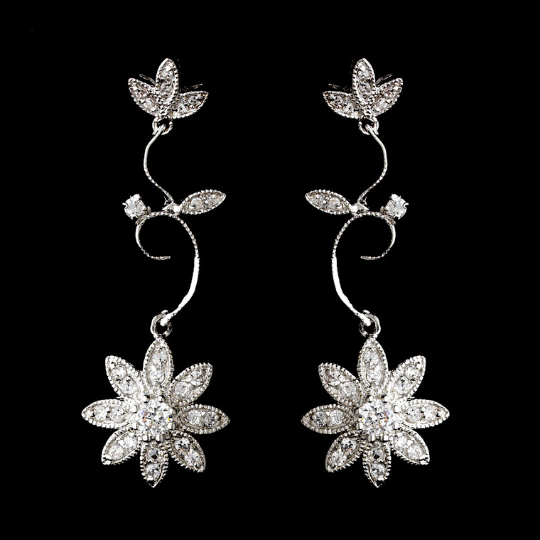 Vintage Inspired Cubic Zirconia Bridal Earrings Vintage Inspired Cubic Zirconia Bridal Earrings