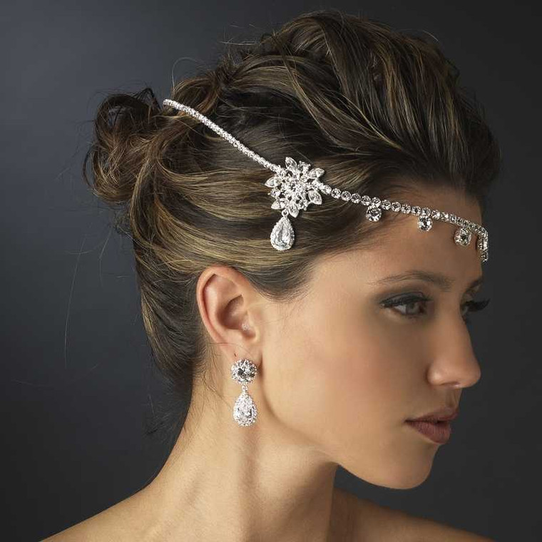 Kim Kardashian Inspired Rhinestone Wrap Headband in Rhodium