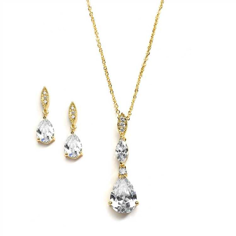 5 Sets CZ Gold Plated Bridesmaid Jewelry