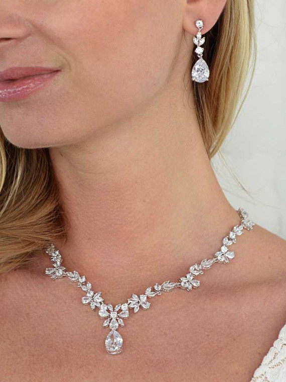 Luxurious CZ Vine Wedding Jewelry Set 4368S