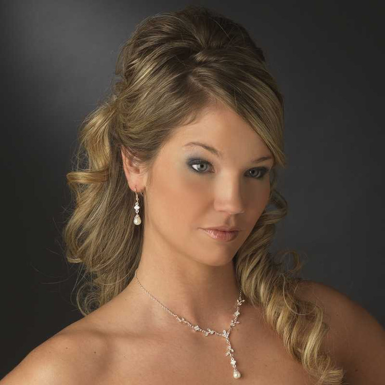 3 Sets Silver Light Ivory Pearl Bridesmaid Jewelry