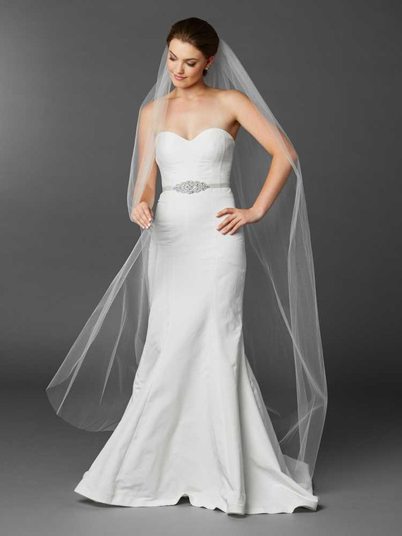 Cut Edge Floor Length Wedding Veil 4433V-72