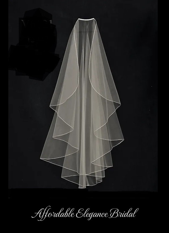 46" Waterfall Knee Length Custom Made Wedding Veil V6121