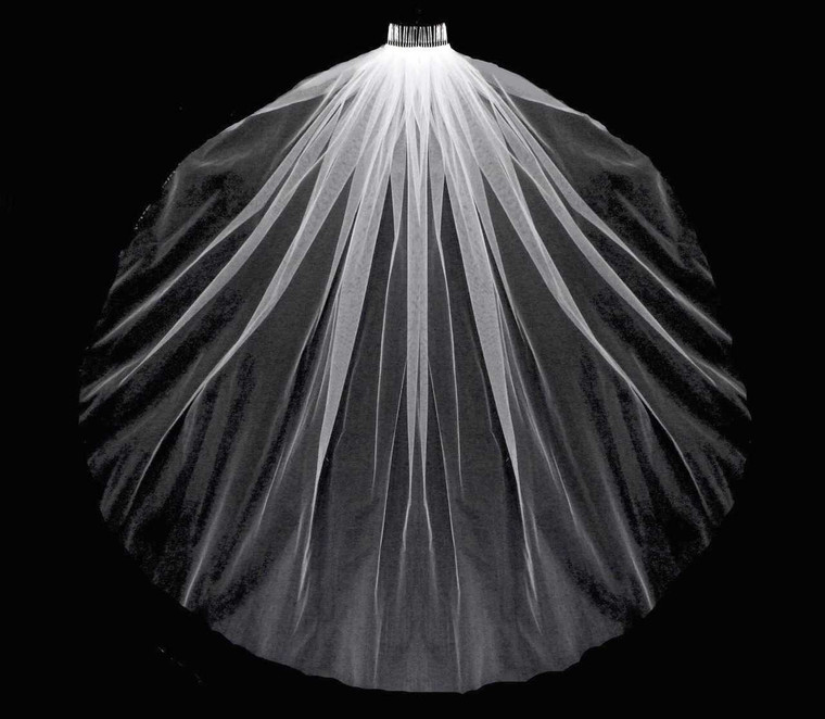 36" Cut Edge Fingertip Length Blusher Wedding Veil - Many Colors