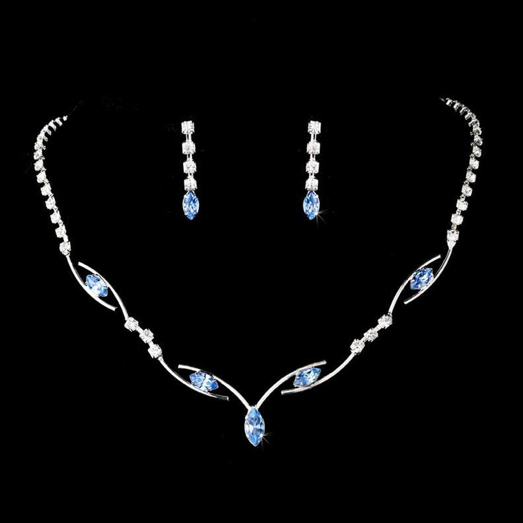 Lovely Blue Rhinestone Bridesmaid and Prom Jewelry