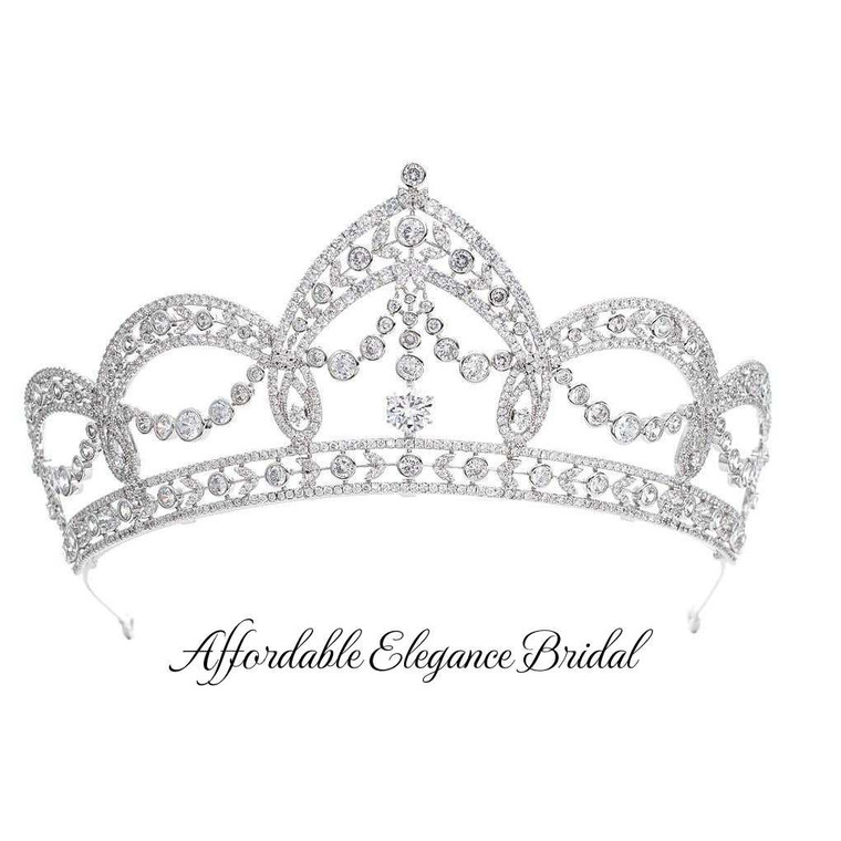 2 1/2" Tall CZ Royal Wedding and Quinceanera Tiara