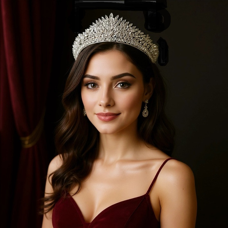 Marquise CZ Crystal Wedding and Quinceanera Tiara hp7673