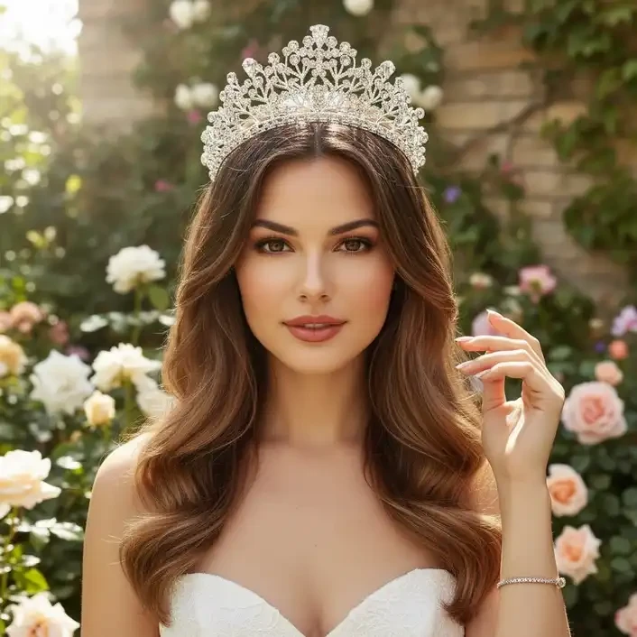 Crystal Allure Floral Wedding and Quinceanera Tiara hp9265