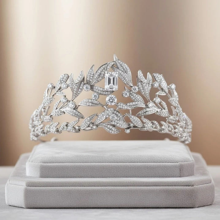 Catherine Inspired Regal 2 3/4" High CZ Wedding Tiara