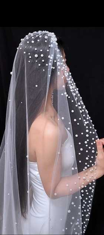 Couture Pearl and Rhinestone Royal Cathedral Wedding Veil