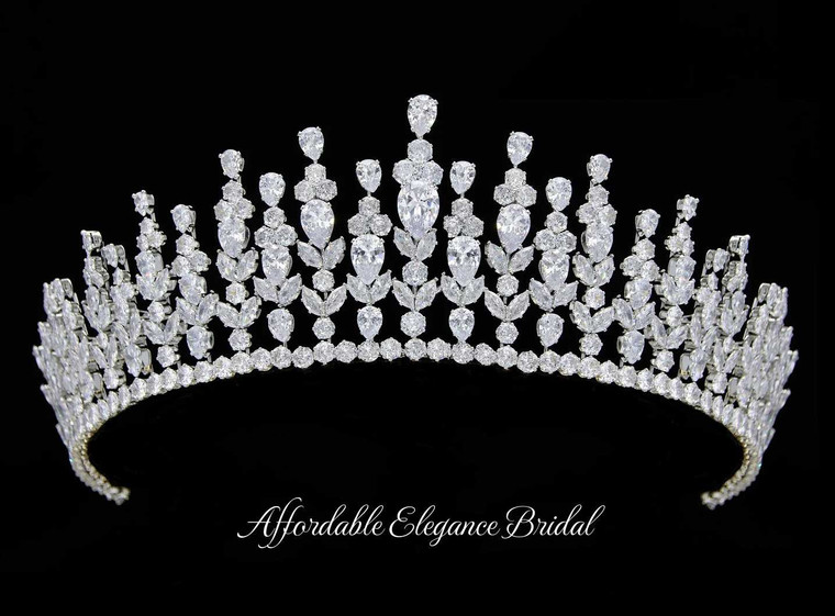 Stunning 2 1/2" Tall CZ Wedding and Quinceanera Tiara hp0016