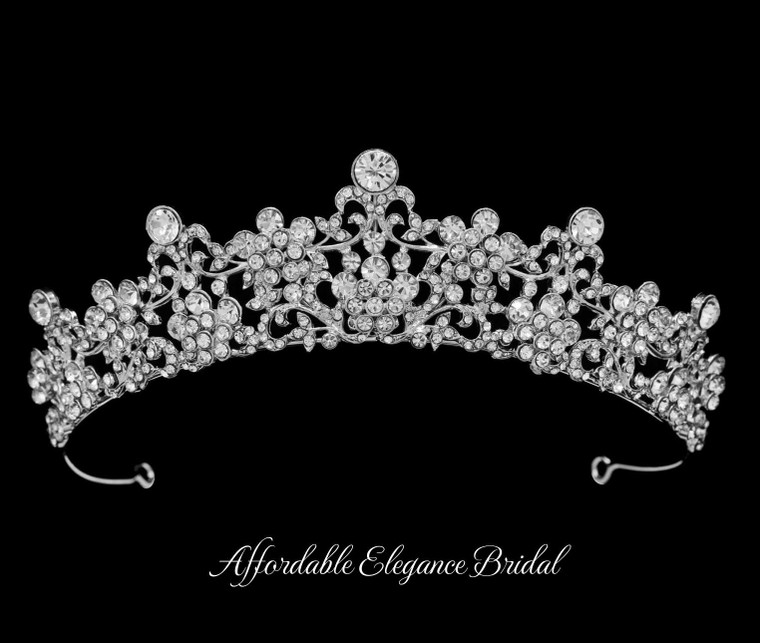 1 1/2" Tall Crystal Wedding and Quinceanera Tiara hp65524
