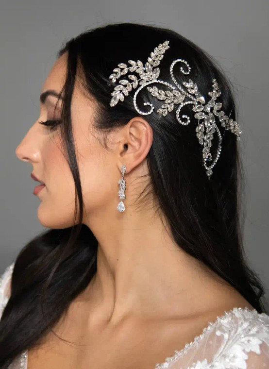 Stunning Clear Rhinestone Wedding Headpiece Elena Designs E971