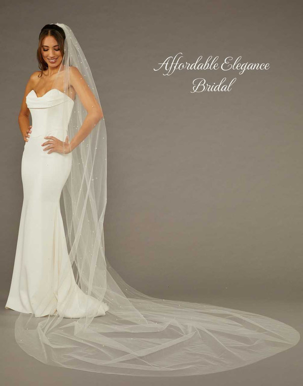 Royal Cathedral Wedding Veil with Pearl Scatter Envogue V2488RC