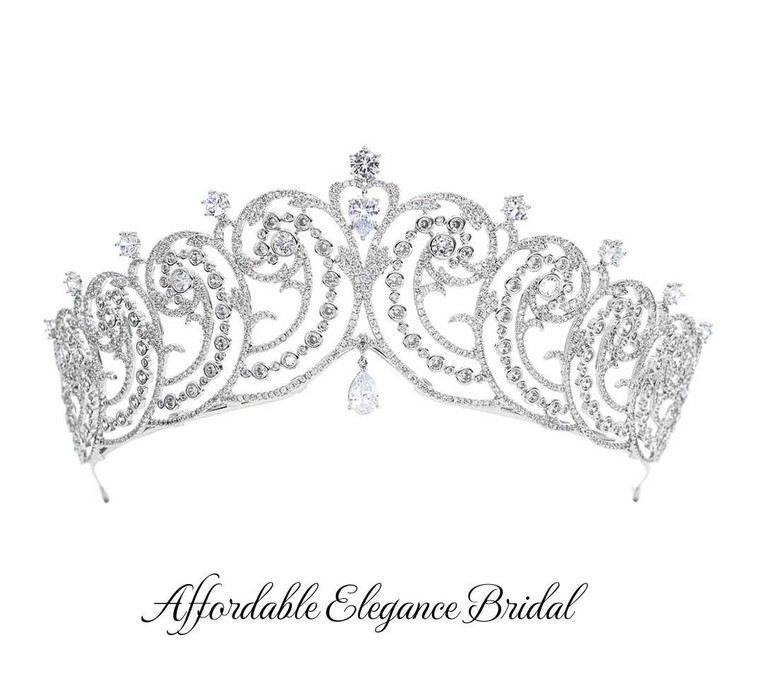 The Essex CZ Royal Replica Wedding Tiara Crown