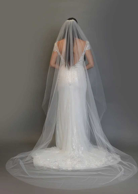 Cathedral Wedding Veil with Cut Edge Ansonia Bridals V217