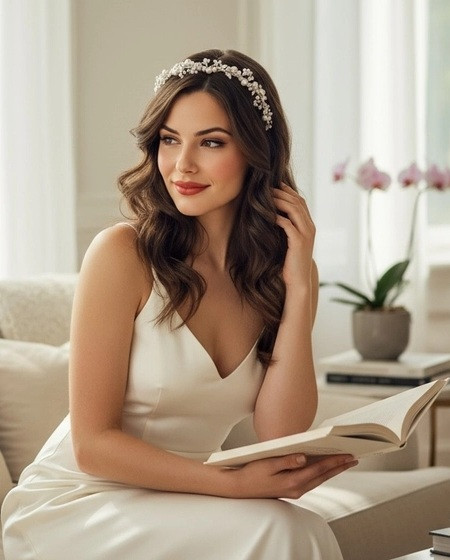 Pearl and Crystal Vine Wedding Headband hp9663