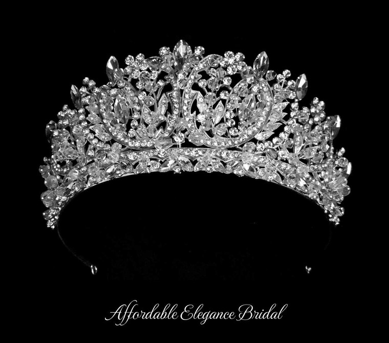 2 3/4" Silver Plated Crystal Wedding and Quinceanera Tiara