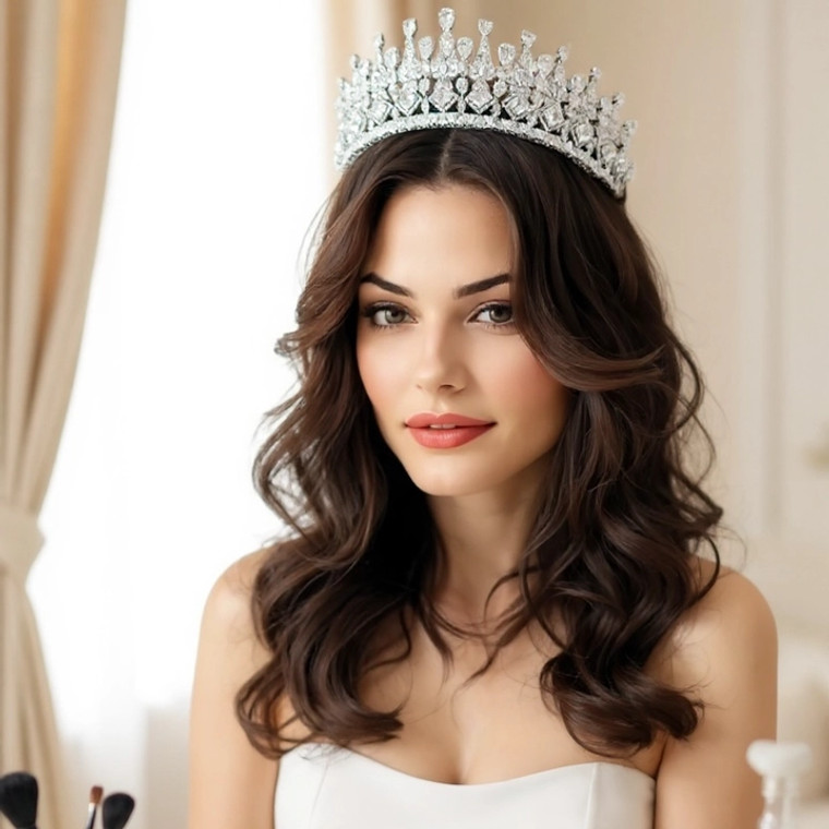 Regal CZ Wedding and Quinceanera Statement Tiara