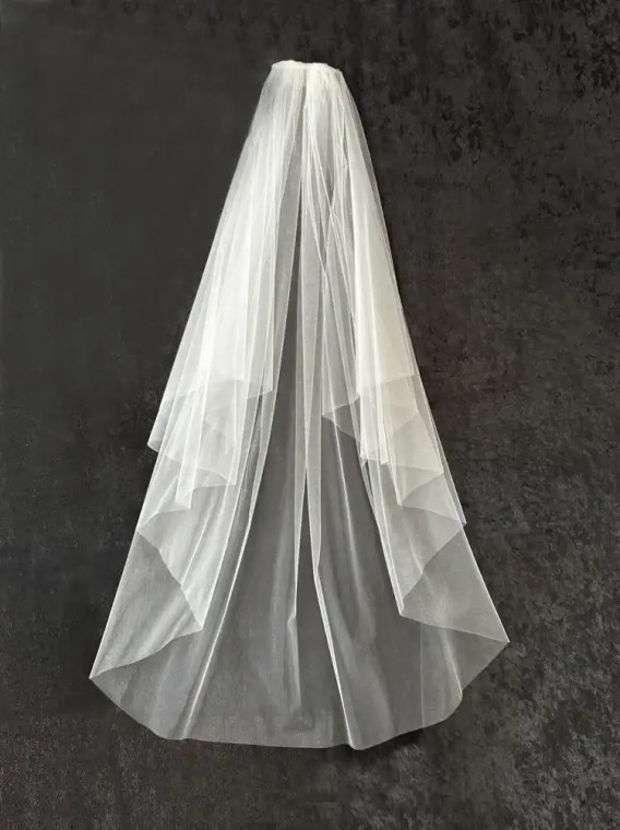 Waltz Length Wedding Veil with Waterfall Cut