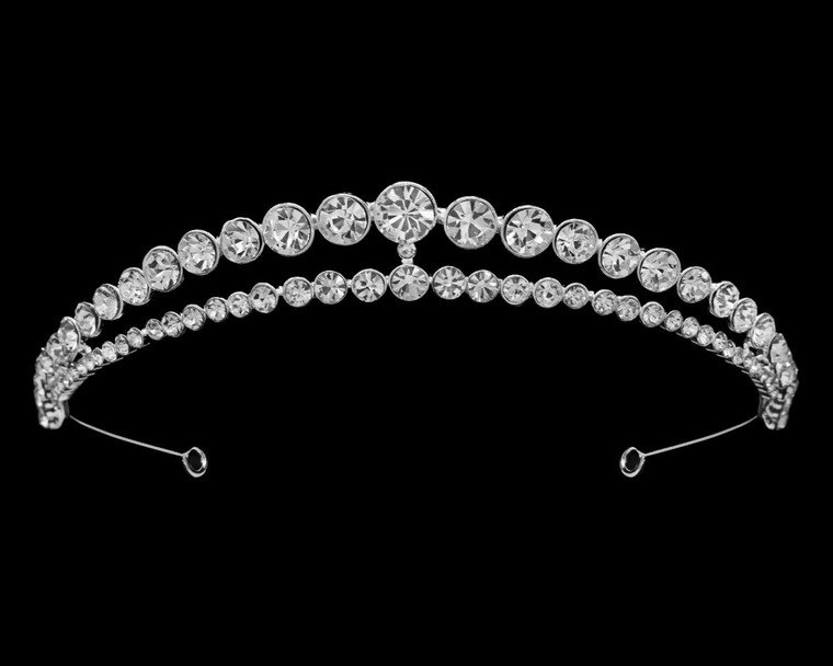 Petite Silver Plated Crystal Wedding Tiara hp7529
