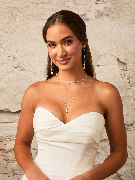 Cultured Pearl and Pearl Bead Bridal Jewelry Set NL2636