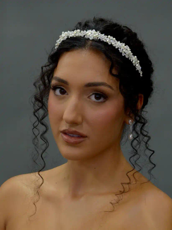 Pearl and Rhinestone Bridal Headband Elena EHP281