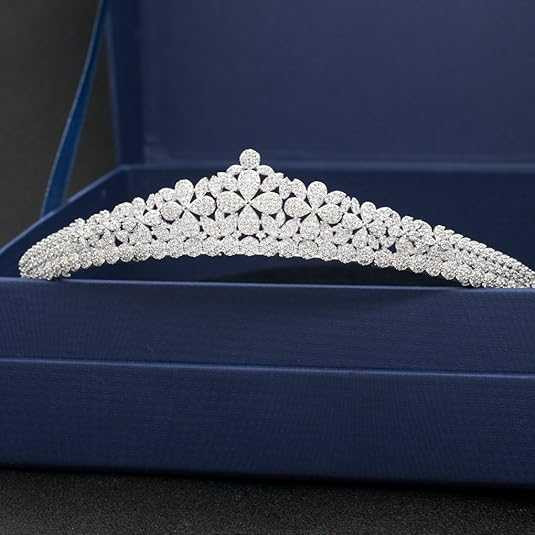 Petite Platinum Silver Plated CZ Wedding Tiara