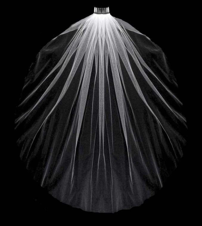 Soft, Silky Tulle Fingertip Length Wedding Veil V3274