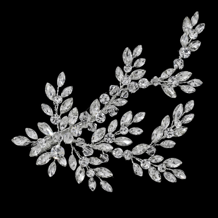 Crystal and Rhinestone Vine Wedding Hair Clip CL2451
