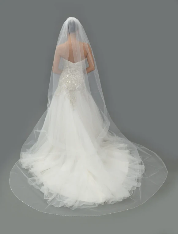 Crystal Beaded Royal Cathedral Wedding Veil E1634