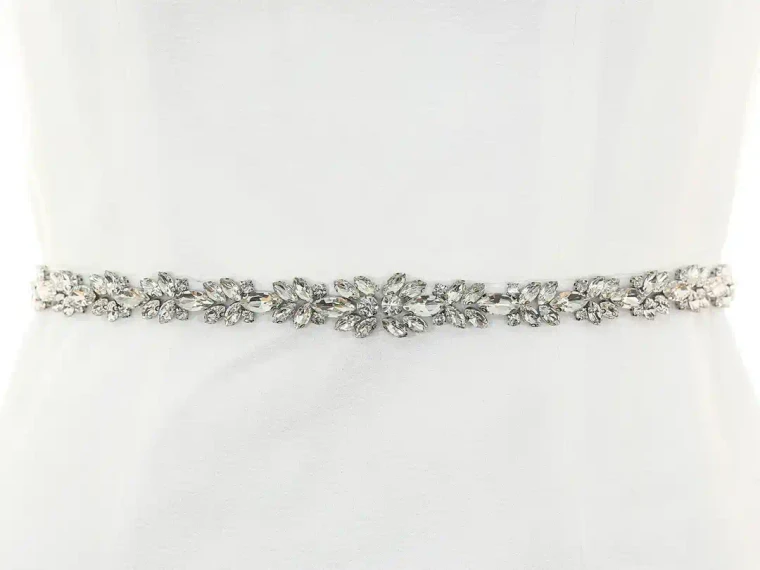 Crystal Rhinestone Beaded Wedding Dress Sash Belt S1004