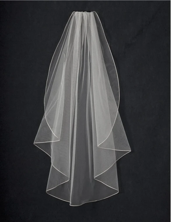 Waltz Wedding Veil with Soutache Edge and Flutter Cut 