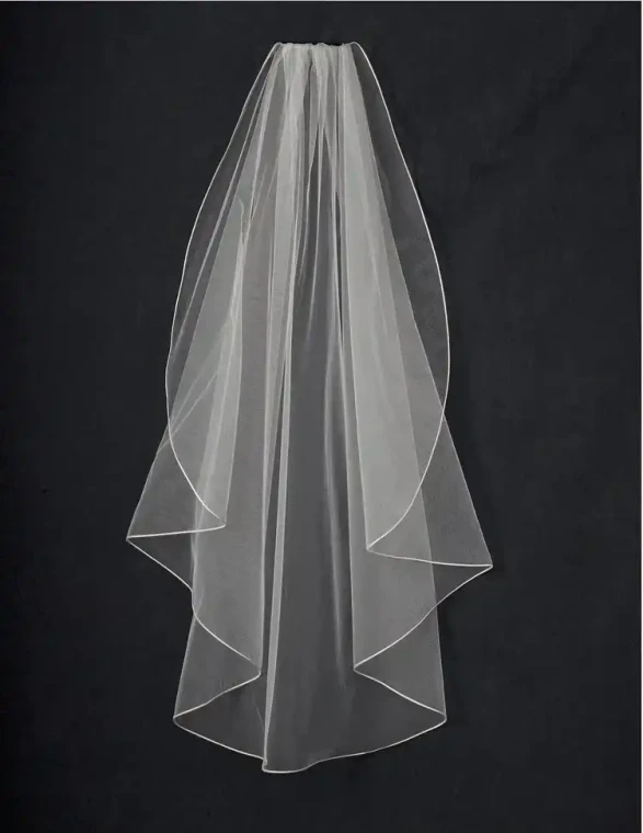 Waltz Wedding Veil with Soutache Edge and Flutter Cut