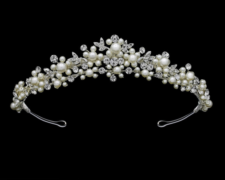 Romantic Pearl and Crystal Wedding Tiara hp6357
