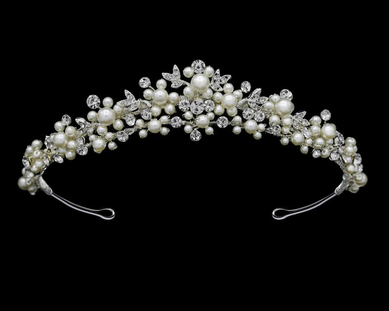 Romantic Pearl and Crystal Wedding Tiara hp6357