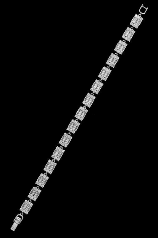 3A CZ Bridal and Formal Bracelet in Silver Plating