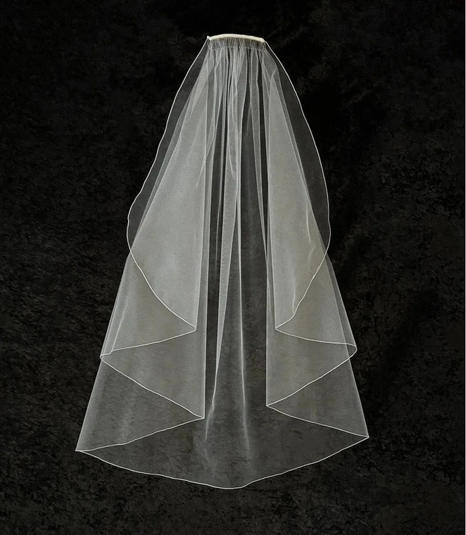 Angel Cut Fingertip Length Custom Wedding Veil V6920