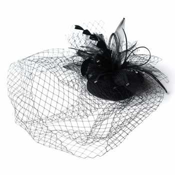 black birdcage veil