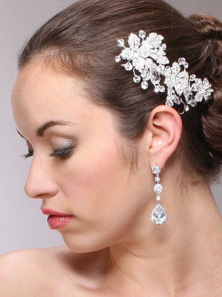CZ 400E Wedding and Prom Earrings Pierced or Clip