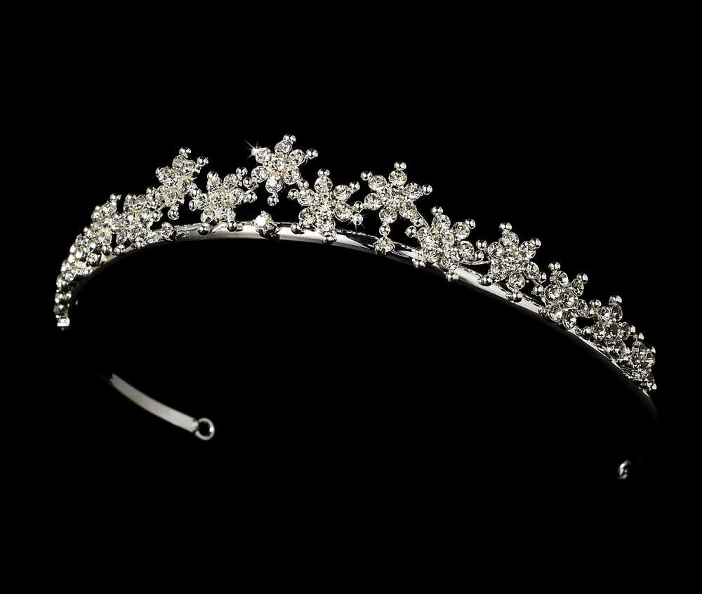 Silver Plated Snowflake Winter Wedding Bridal Tiara display picture 1