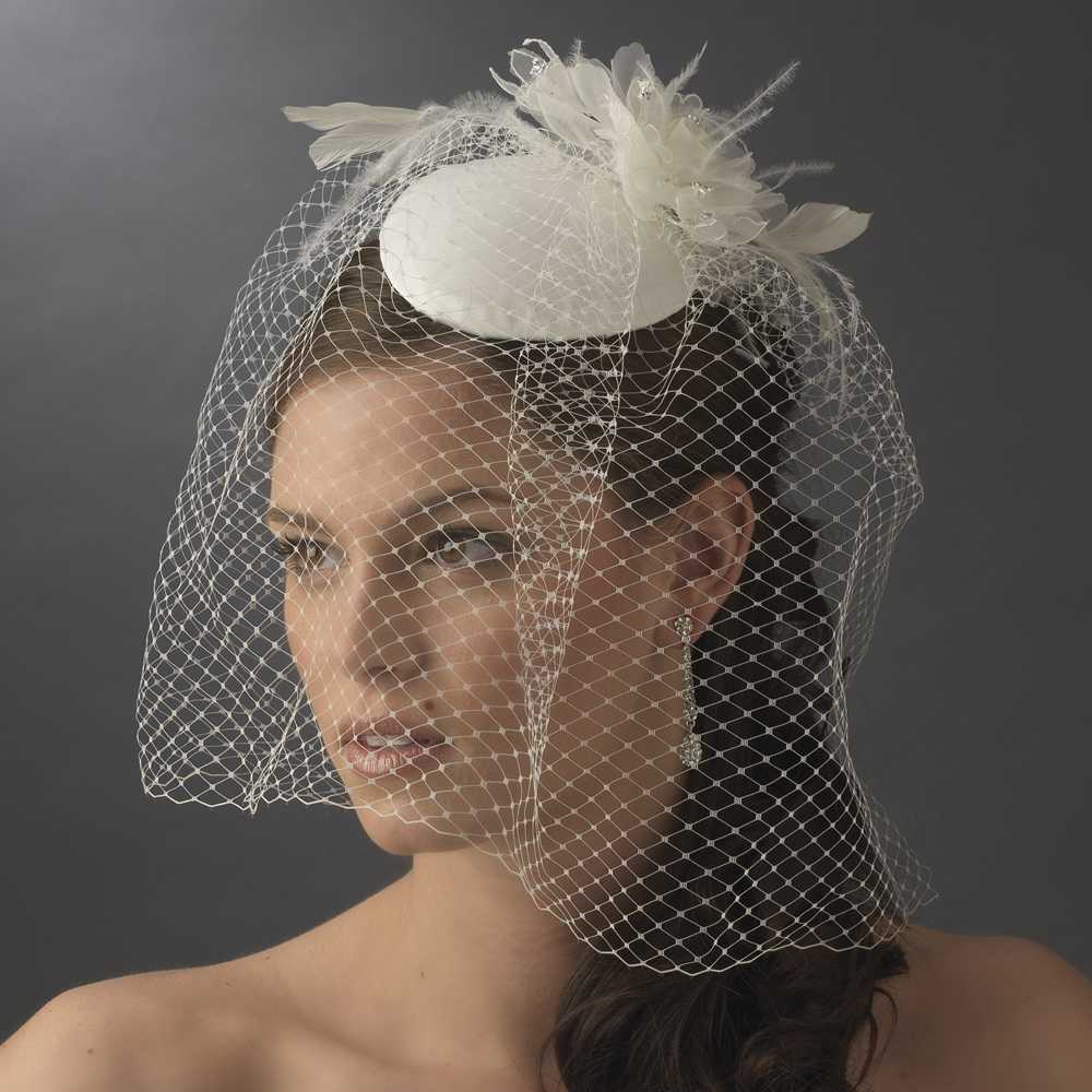Vintage Style Bridal Hat with Birdcage Veil