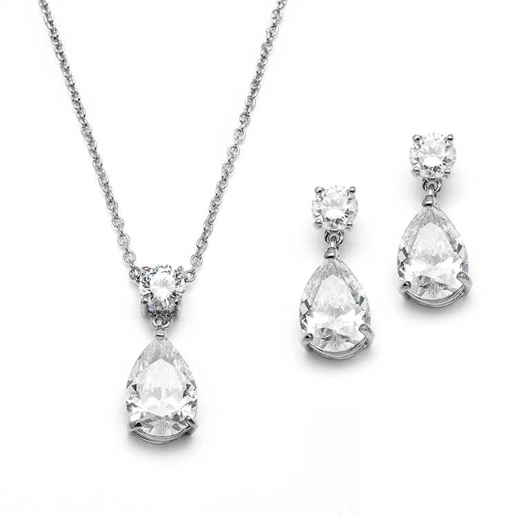 Earrings Plus Necklace Luxury Jewelry Set Silver Plated - Temu