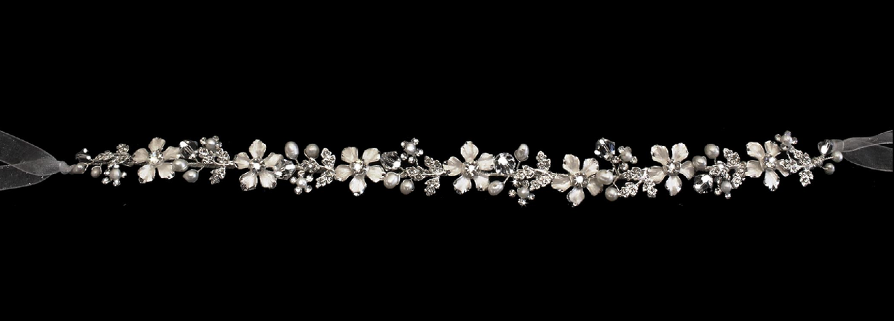 Elegant Blossom Crystal Wedding Belt Simulated Rose Beads & Rhinestone  Flower Embellished Waistband By Pearl Accessories From Cat11cat, $11.95