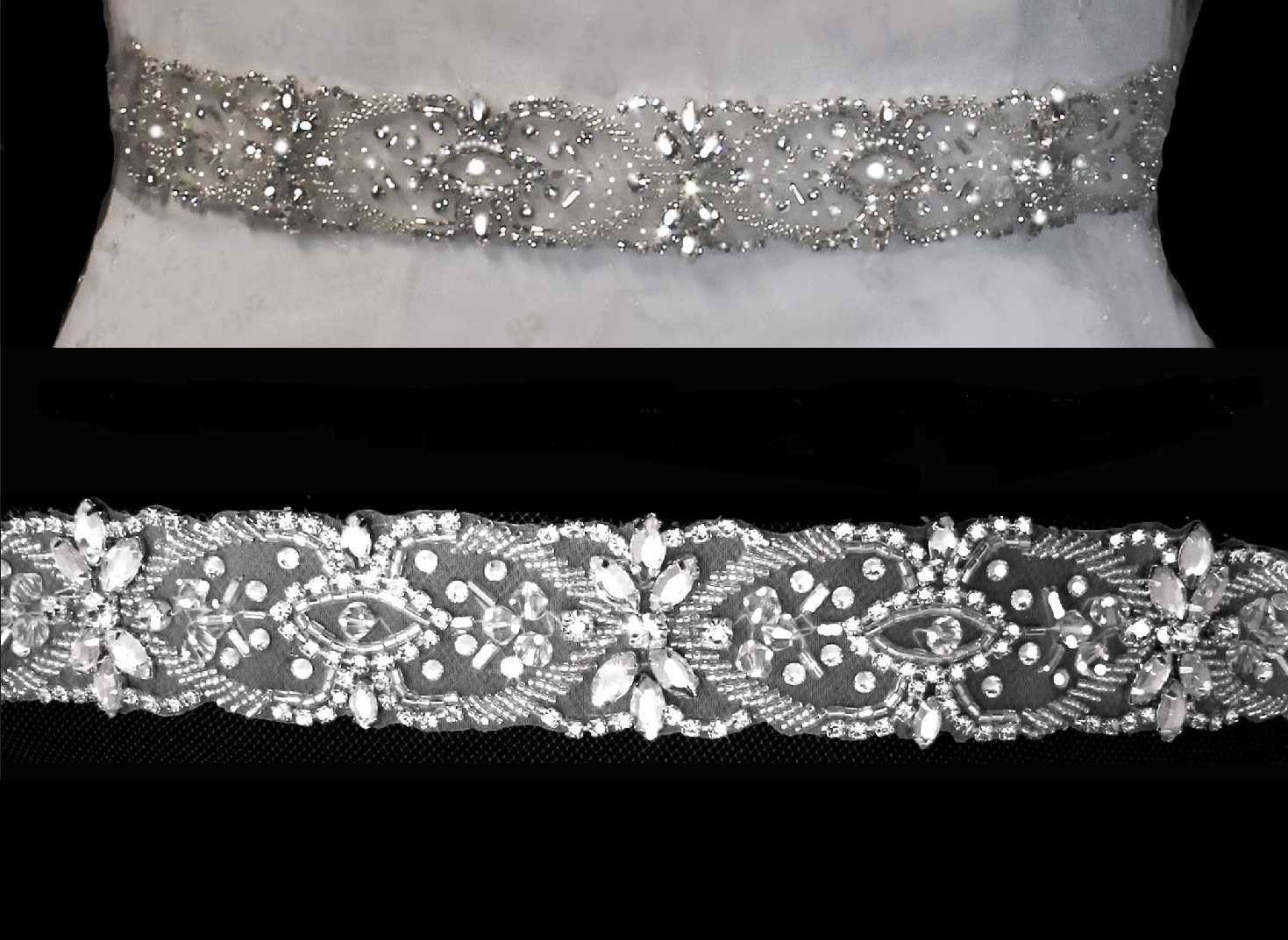 Bridal Sash Belt, Wedding Dress Sash, Rhinestone Sash, Bridal