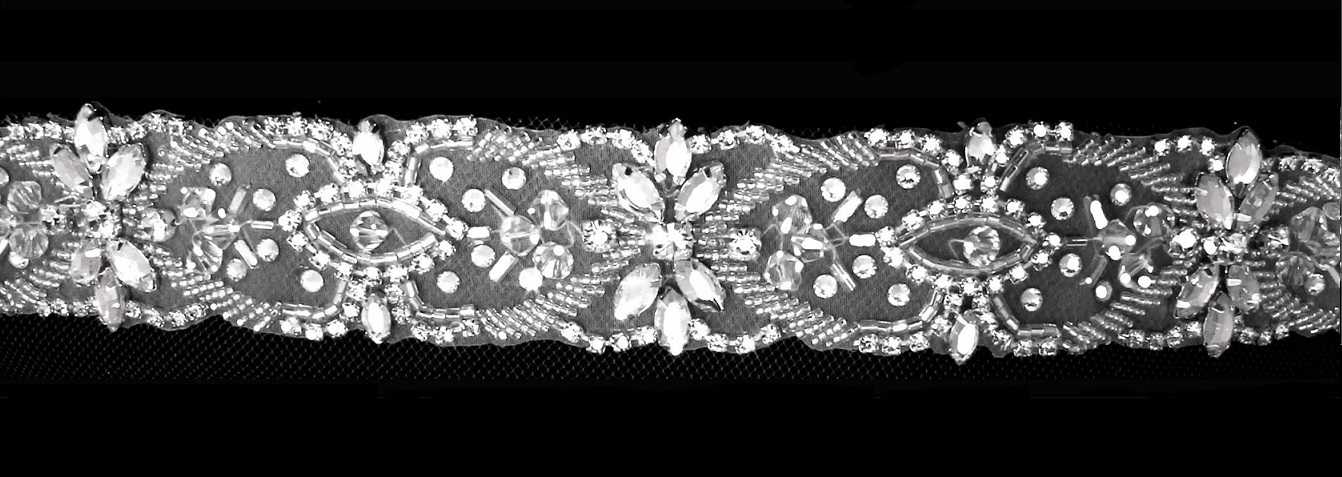 Stunning Crystal and Rhinestone Wedding Dress Ribbon Sash