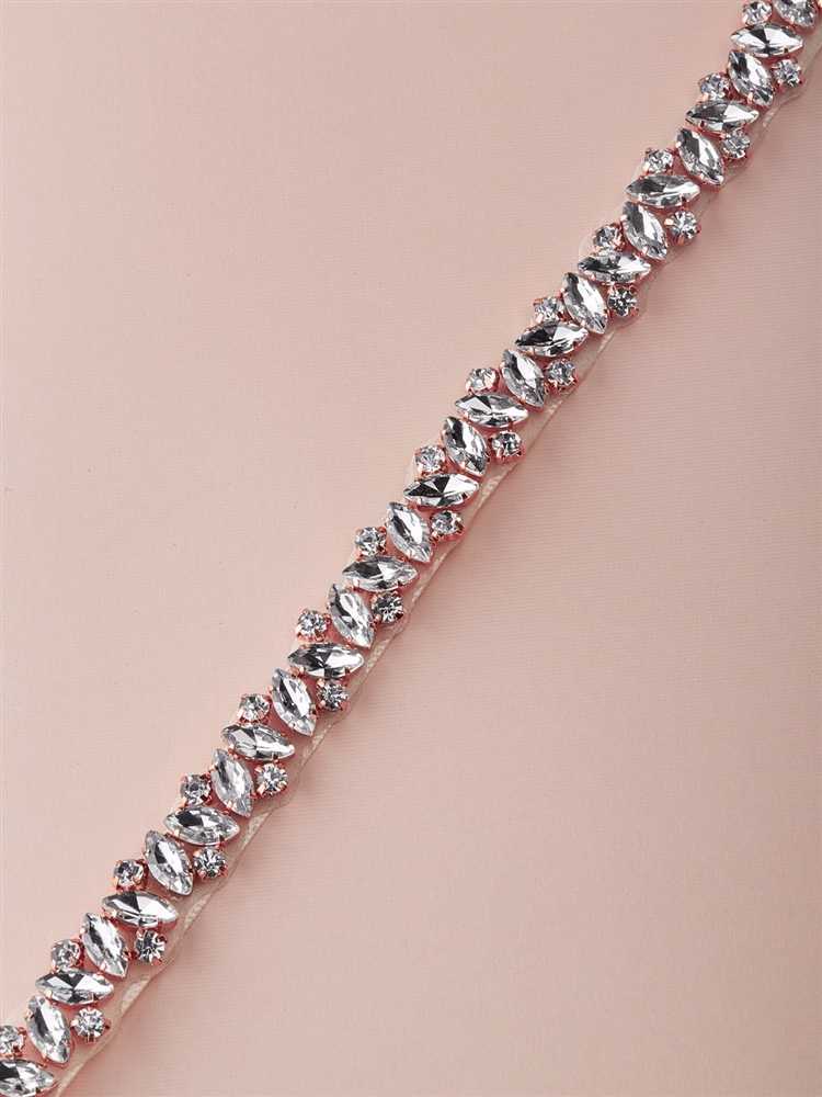 Rose Gold Crystal and Rhinestone Wedding Dress Sash