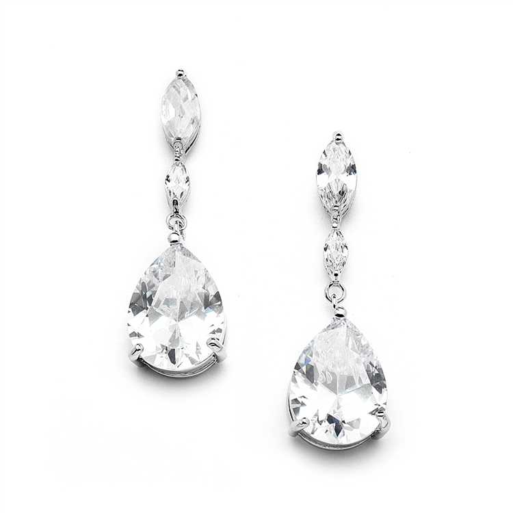Buy TISHYA JEWELLERS 6Ct Pear Cut Diamond Dangle Drop Earrings 925 Silver  14k White Gold Finish at Amazon.in