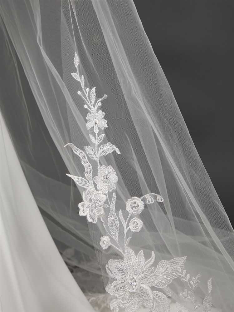 Dramatic Scallop Lace Royal Cathedral Wedding Veil CF237